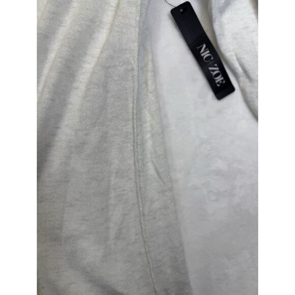 Nic Zoe Long Cardigan Women’s Sz L Open Front Cotton Cashmere Rolled Hem Duster - Picture 6 of 10